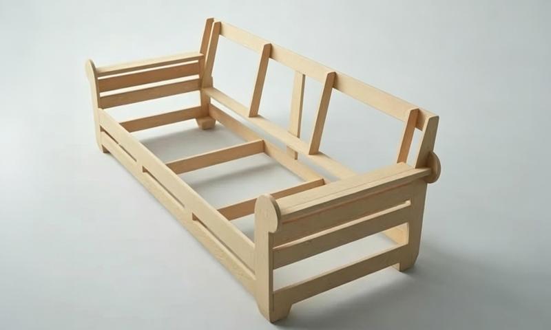 Solid wood sofa frame construction — maximum strength and durability